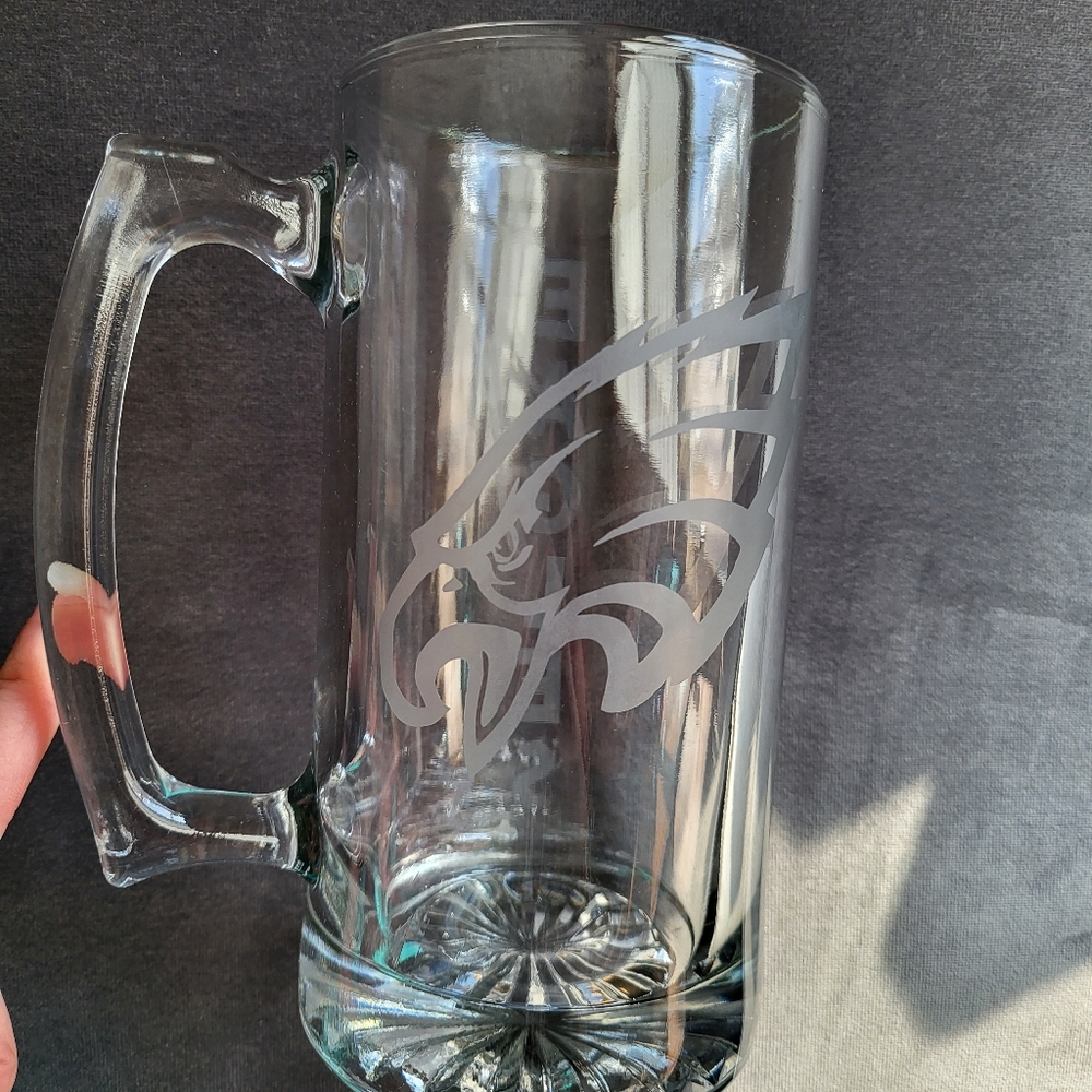 Philadelphia Eagles Glass Beer Mug READY TO SHIP